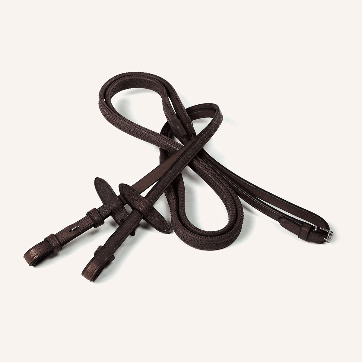 Rênes En Caoutchouc Jeffries - Taille 57 - Noir - Poignée Souple - Neuf