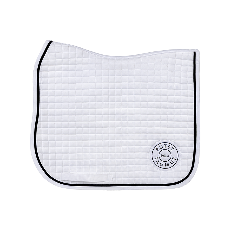 Tapis De Selle Dressage Blanc – Coton – Fabriqué UK – Neuf